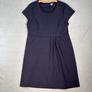 Lands End Women’s Size 18 Navy Blue Dress Minimalist Office Basics Ponte Knit